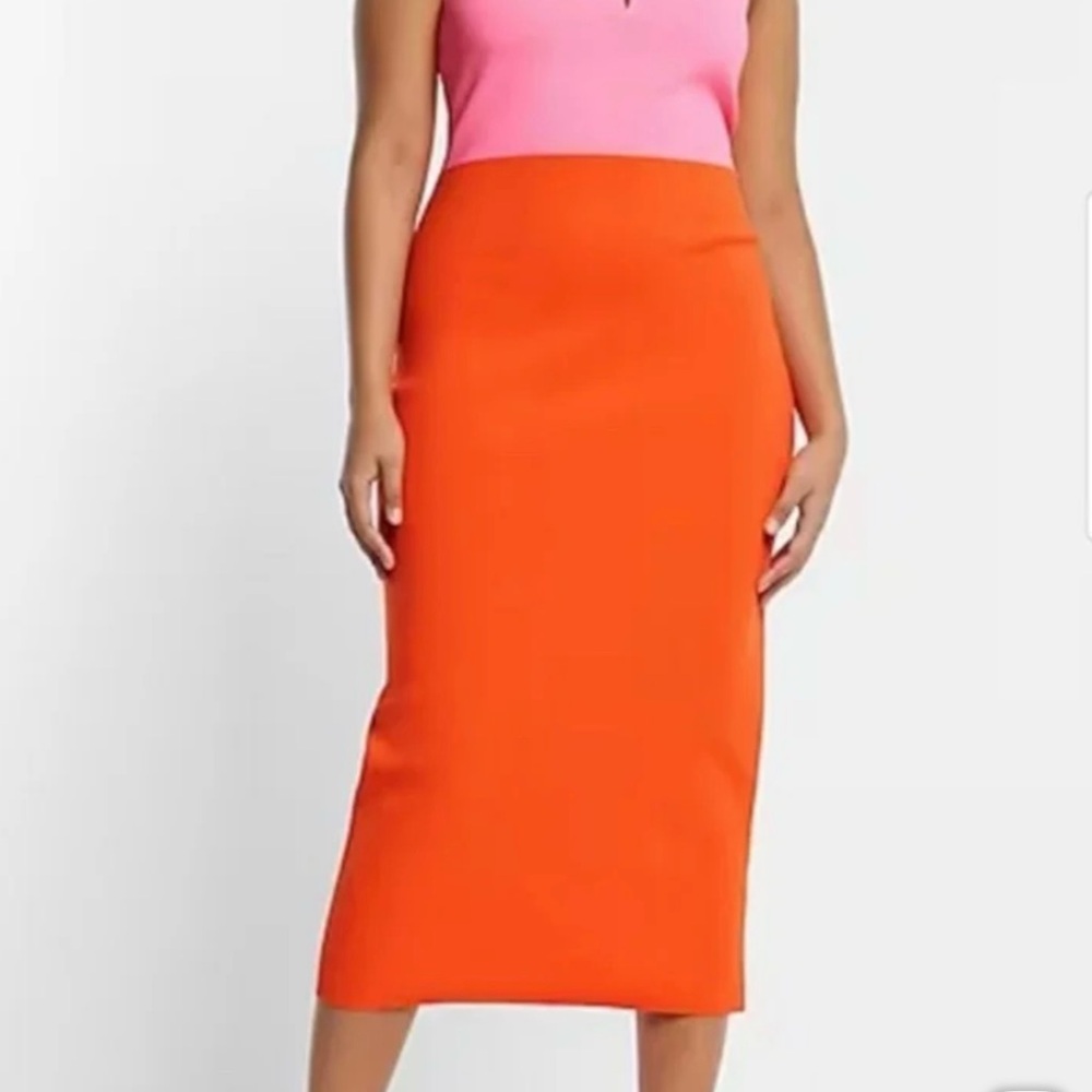 Express Women’s Body Contour V-Wire Color Block Midi